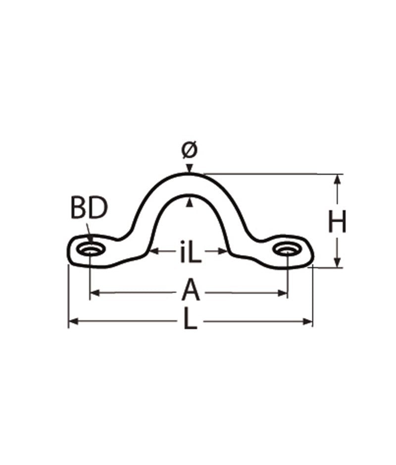 Marinetech Fenderoog A2 ø 4 mm