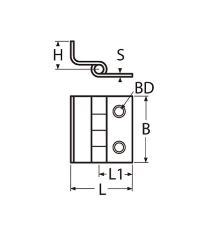Marinetech Verzetscharnier 35x38 mm