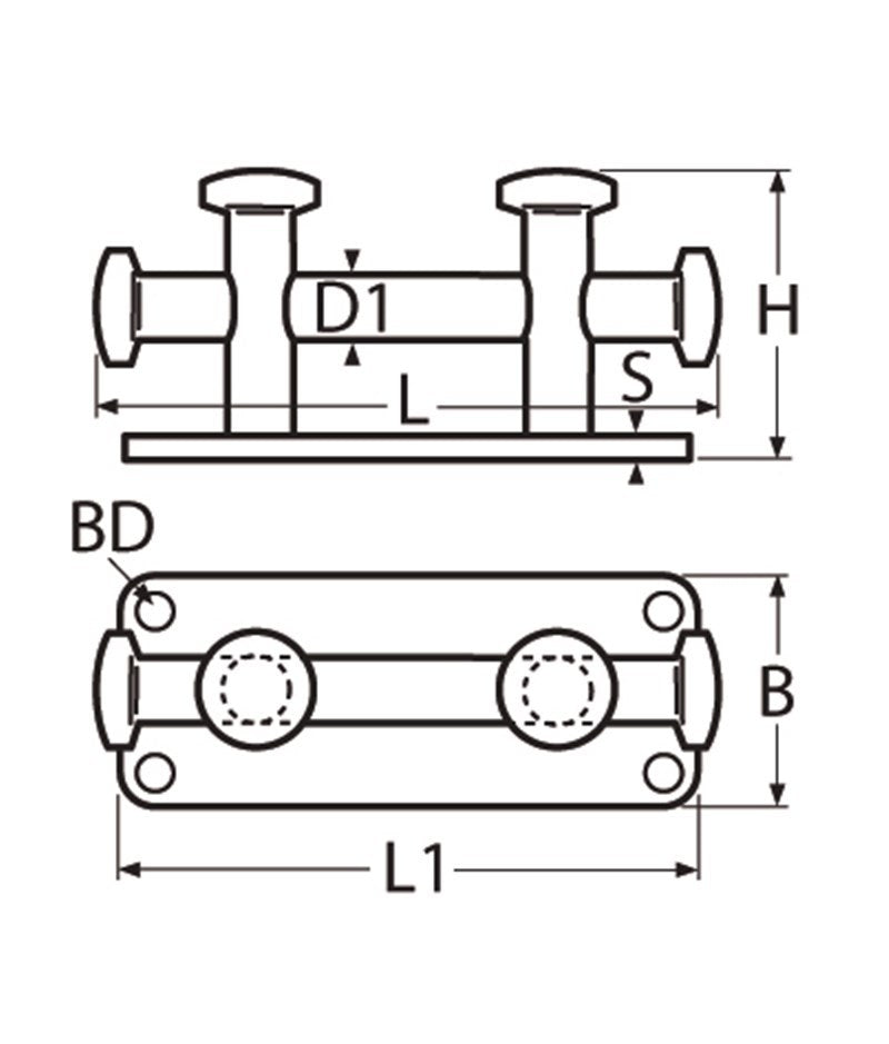 Marinetech Dubbel Kruisbolder 150mm