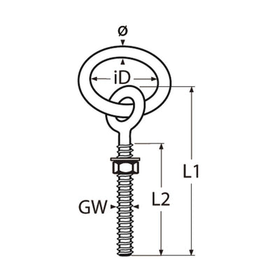 Marinetech Oogbout M8x100