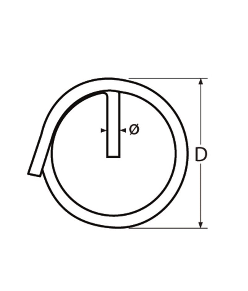 Marinetech Borgring Enkel 1,5x20mm