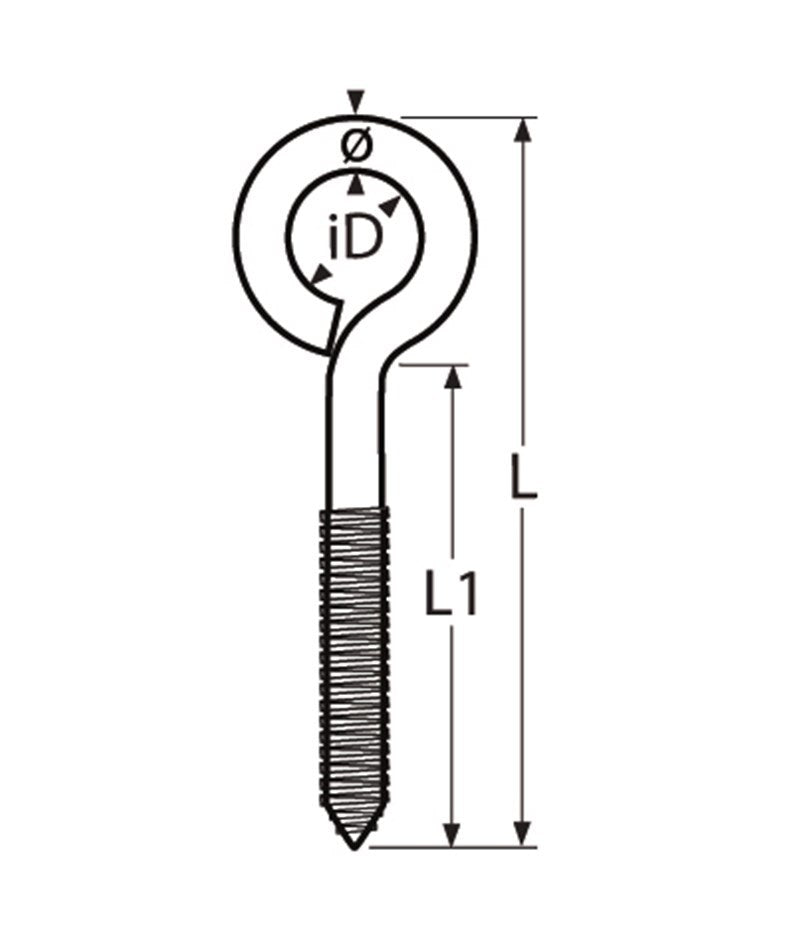 Marinetech Schroefoog 10x125 mm
