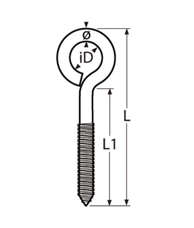 Marinetech Schroefoog 10x125 mm