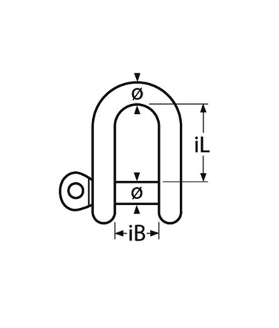 Marinetech D-Sluiting Kort 12mm