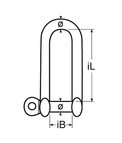 Marinetech D-Sluiting Lang 8mm