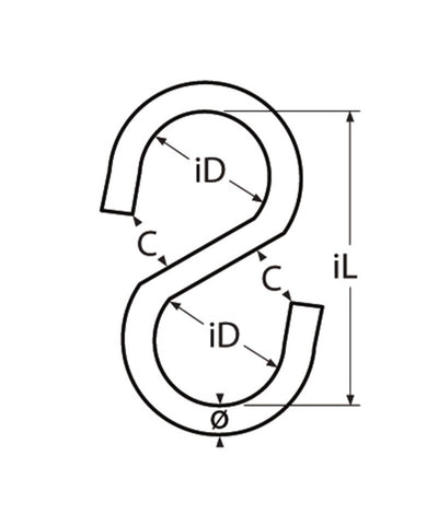 Marinetech S-Haak Symmetrisch 5 mm