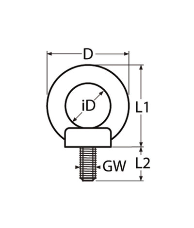 Marinetech Oogschroef Gesmeed M12