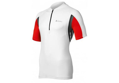 Odlo Bike Standup collar wit met rood en zwart