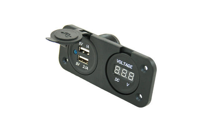 Haba USB-lader + Voltmeter