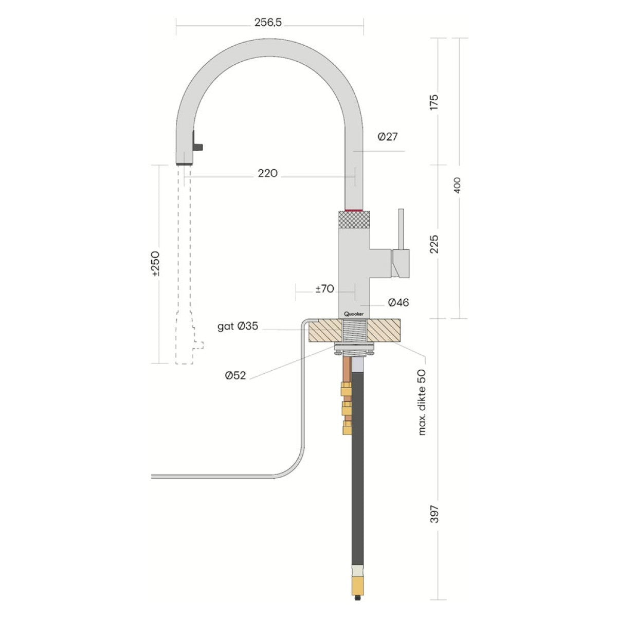 Quooker Flex Round Zwart