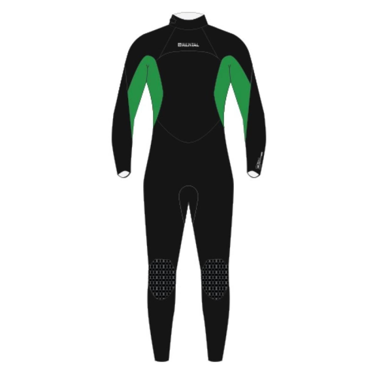 Magic Marine Rental Fullsuit 3/2mm zwart met groen