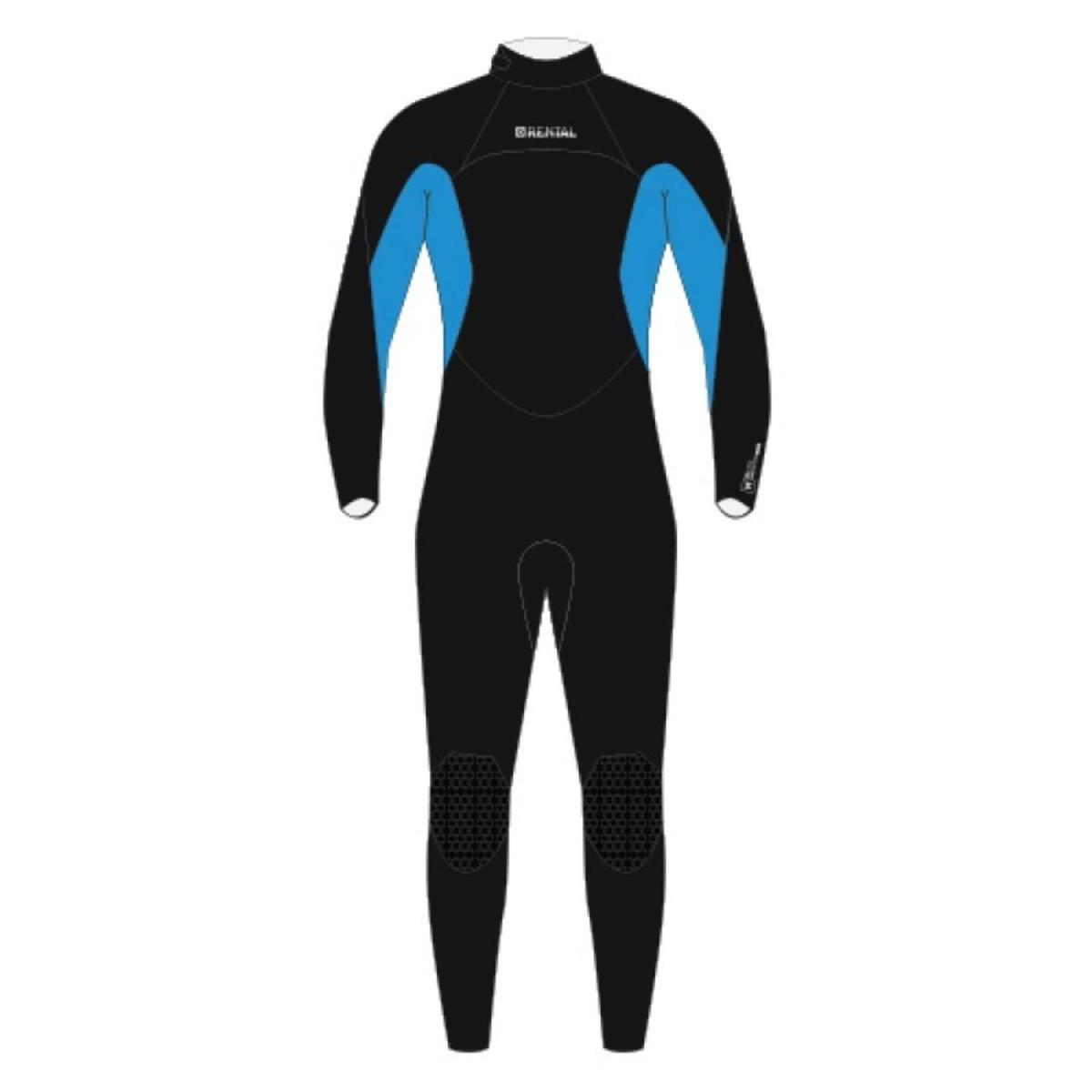 Magic Marine Rental Fullsuit 3/2mm zwart met blauw