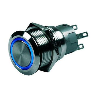 Hollex Aan/Uit Drukknop RVS 24V