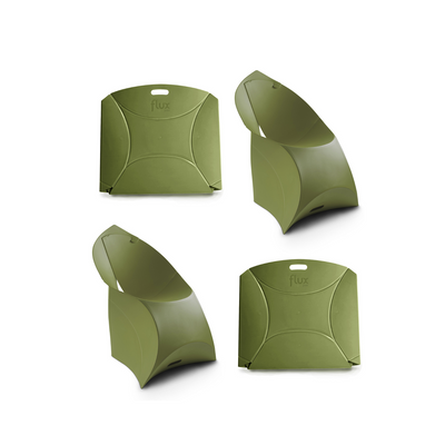 Flux Chair Junior opvouwbare design kinderstoel groen (4 stuks)