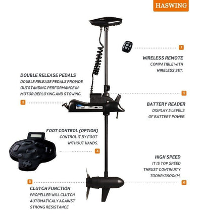 Haswing Cayman B55 12 volt elektrische boegmotor