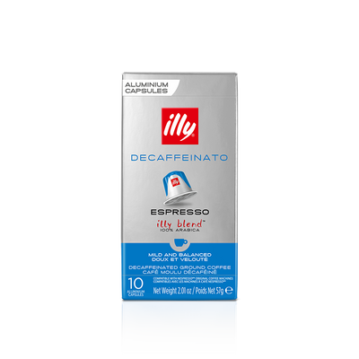 Illy Capsules Cafeinevrij 10 cups, met een cafeïnegehalte van minder dan 0,1%