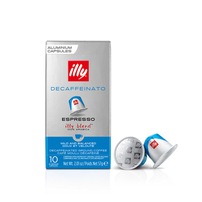 Illy Capsules Cafeinevrij 10 cups, met een cafeïnegehalte van minder dan 0,1%