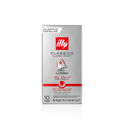 Illy Capsules Lungo 10 cups, met een zachte en fluweelachtige smaak