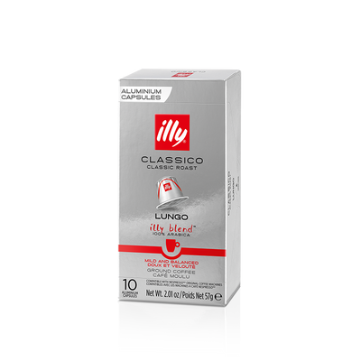 Illy Capsules Lungo 10 cups, met een zachte en fluweelachtige smaak