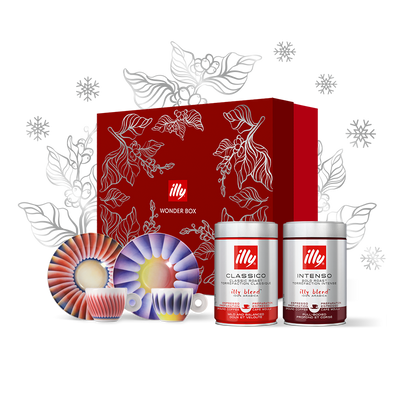 Illy Discovery Box intenso 250 gram, 2 espresso en 2x Judy Chicago kopjes