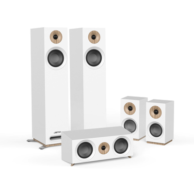 Jamo S805HCS WIT front zuilen en rear boekenplank speakers set met center