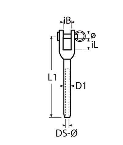 Marinetech 814067407 Gaffelterminal Gedraaid 7mm x 135mm