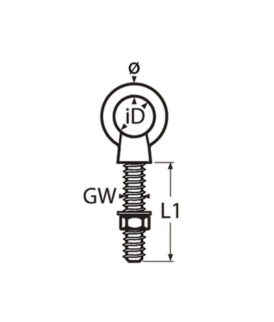 Marinetech 8267406 080 Oogbout met Metrische Draad M6x80