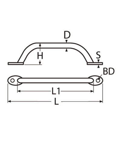 Marinetech Handgreep L=300 mm