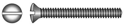 Marinetech Metaalschroef LK M4x30 Zaagsnede DIN964 (6 stuks), met moer