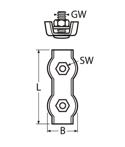 Marinetech Staaldraadklem Duplex 6mm