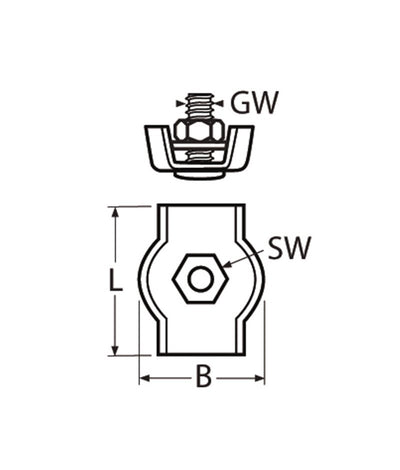 Marinetech Staaldraadklem Simplex 8mm