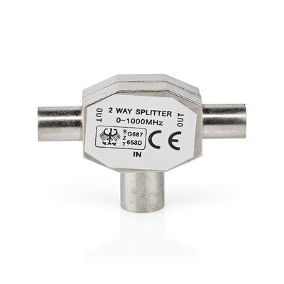 Nedis Coax Splitter 2x coax male naar IEC (Coax) Female