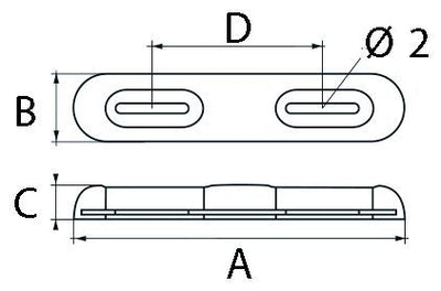 Talamex Magnesium anode 0.75 kg opschroefbaar 320x65x35 mm