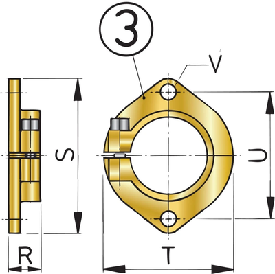 Vetus FLK45 montageflens voor de bronzen schroefaskoker 45 mm