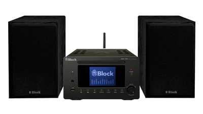 Block Audio MHF-900 Black met speakers ingebouwde CD speler en klok