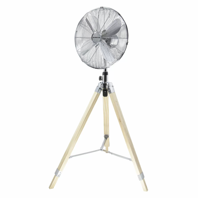 Inventum VST414C Ventilator, statiefmodel 40 cm, hout en chroom