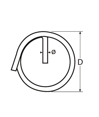 Marinetech Borgring Enkel 1,0x10mm 1 stuk