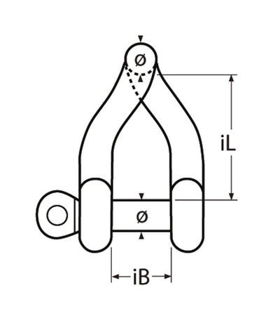 Marinetech D-Sluiting Gedraaid 12mm BL:7.000kg