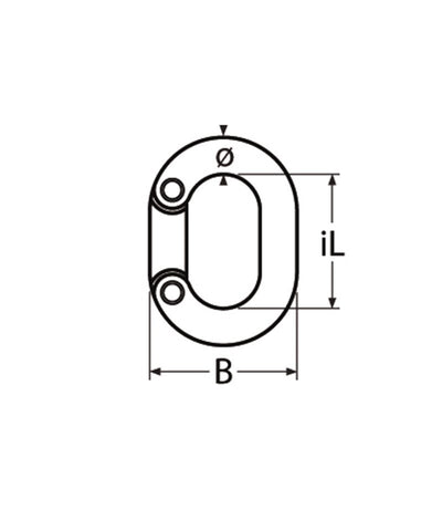 Marinetech Ketting noodschalm 5 mm klinknagel uitvoering