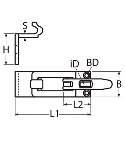 Marinetech Overvalscharnier 80x28mm