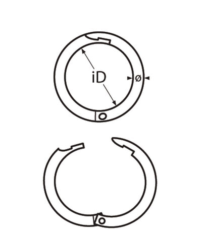 Marinetech Ring Scharnierend 6 mm met Snapsluiting