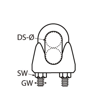 Marinetech Staaldraadklem 10mm (2 stuks)