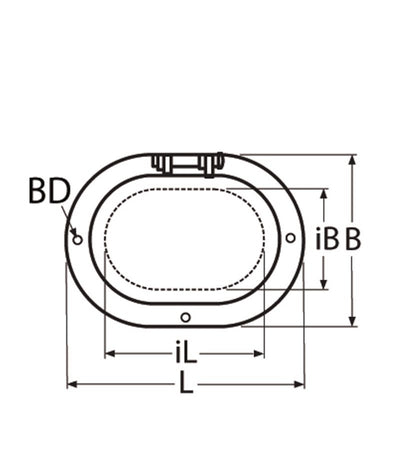 Marinetech Touw- en kettingdoorvoer 140 x 100 mm (kluis)