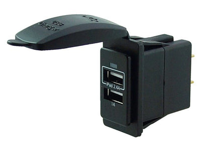 Talamex USB stopcontact dubbel 3.4A zwart switch model