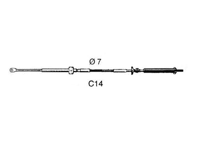 Ultraflex C14 32417J motorbedieningskabel 12FT=3.66M (32417J)